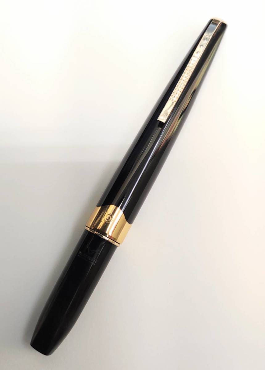 B-10044】 1円~ PLATINUM プラチナ 万年筆 ペン先 14K 細字 黒