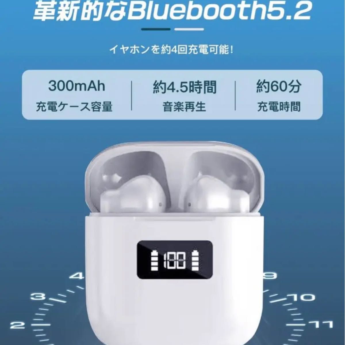 【在庫処分】早い者勝ち　2023年最新イヤホン Bluetooth5.2 ワイヤレスイヤホン　防水仕様 自動