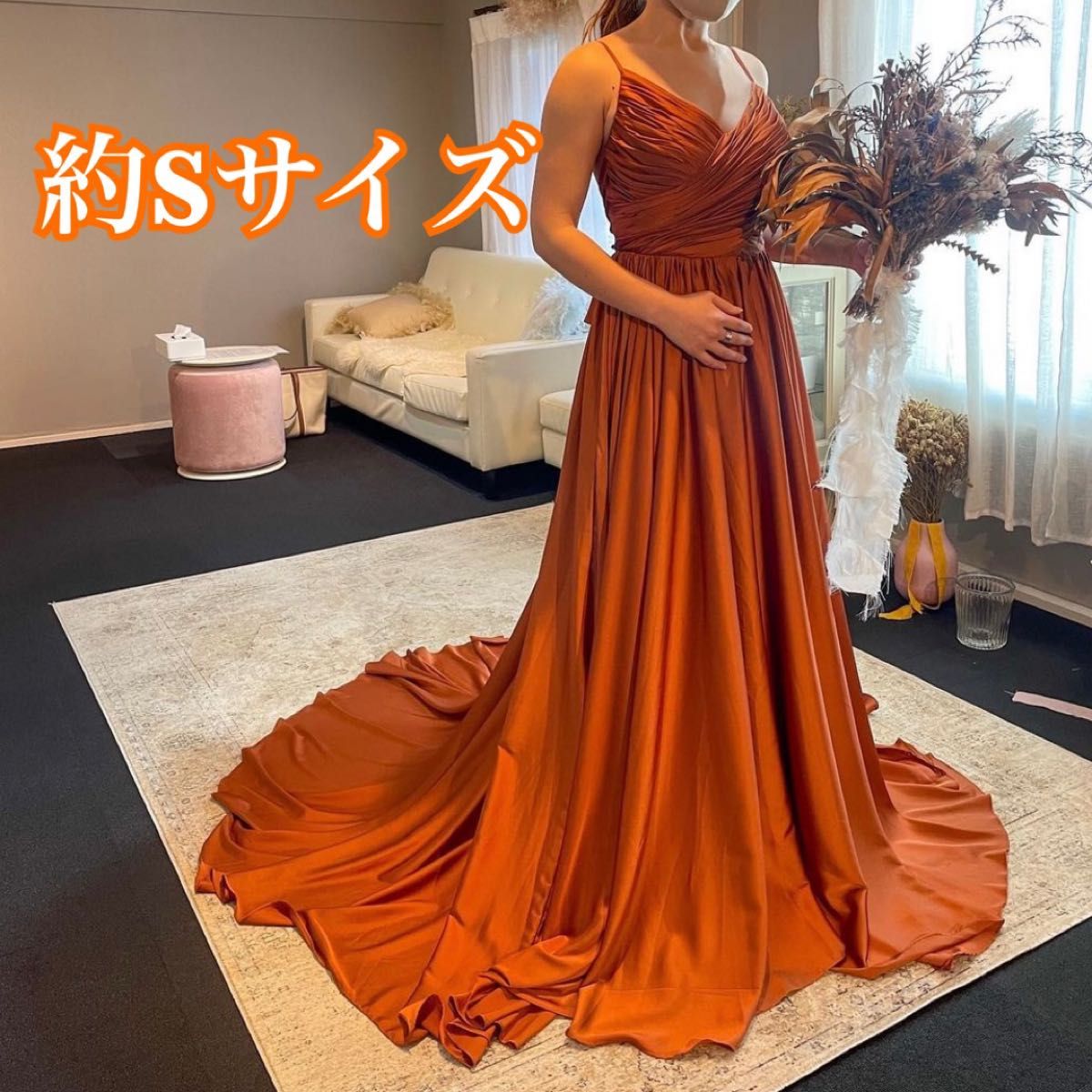 テラコッタ オレンジ カラードレス ウエディングドレス｜PayPayフリマ