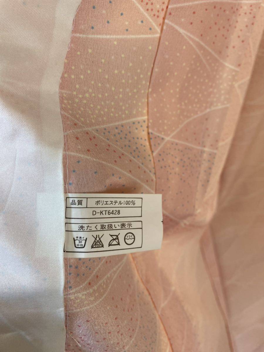 新品！ 洗える 単衣 身丈160 化繊 ピンク 着物 定価11,000 タグ付きの画像5