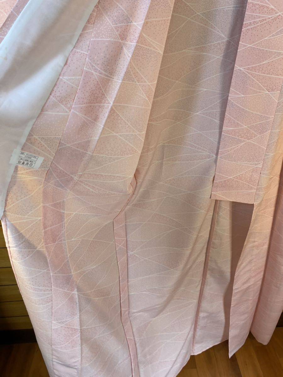 新品！ 洗える 単衣 身丈160 化繊 ピンク 着物 定価11,000 タグ付きの画像4