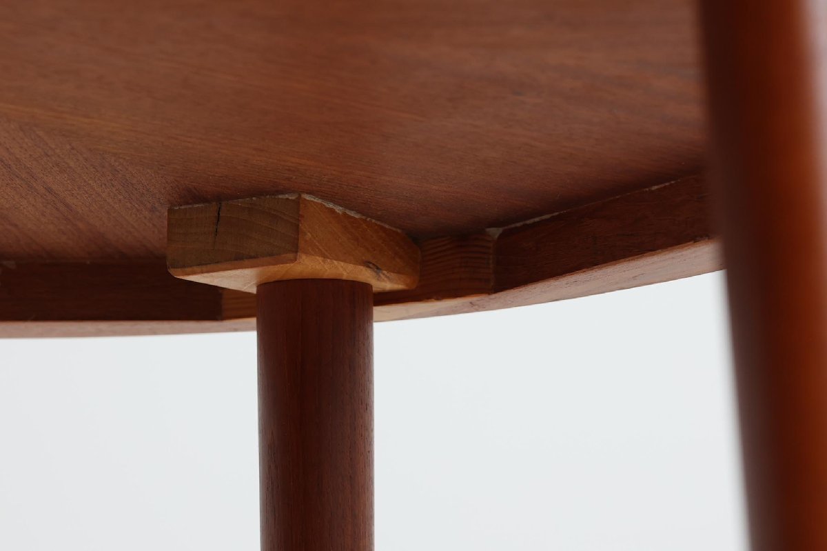 希少　デンマーク製　小ぶりな　円形センターテーブル　直径91cm　チーク材　北欧家具ビンテージ_画像7