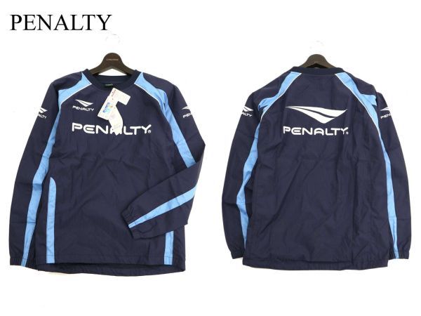 【新品 未使用】 PENALTY ペナルティ 【撥水★防風】ウインドブレーカー ジャケット Sz.L　メンズ ネイビー フットサル　C3T06977_8#F_画像1