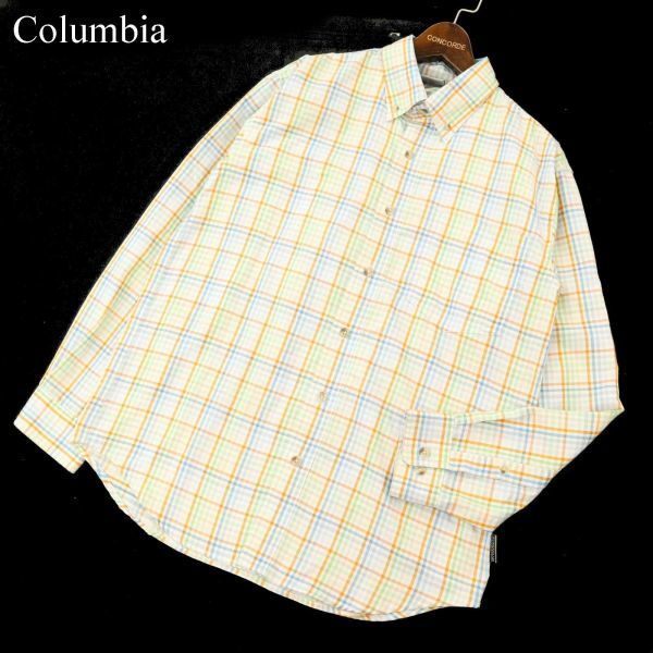 Columbia コロンビア 春夏 長袖 TITANIUM チェック★ チタニウム ボタンダウン シャツ Sz.M　メンズ アウトドア　C3T06987_8#A_画像1