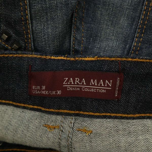 ZARA MAN ザラ マン 通年 USED加工★ スタッズ ストレッチ スキニー デニム パンツ ジーンズ Sz.30　メンズ　C3B03150_8#R_画像8