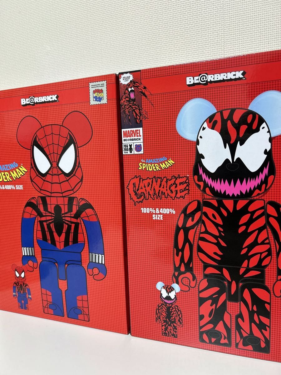 BE@RBRICK SPIDER-MAN CARNAGE 100% & 400%2体セット|PayPayフリマ