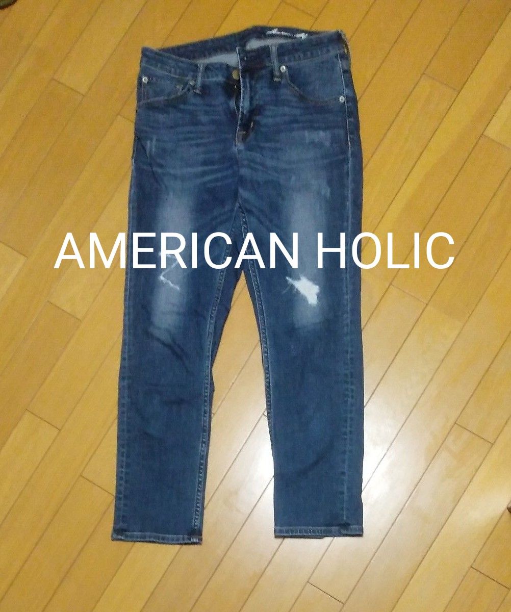 　AMERICAN HOLIC　ダメージ加工　デニムパンツ　サイズM