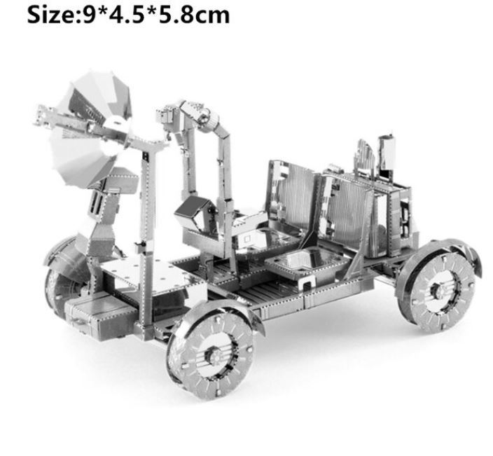 【①～⑩】大人と子供のための3Dメタルパズル,航空宇宙飛行ロボット,シャトルDIYレーザーパズル,教育ツール,ギフト玩具　その④_①Apollo Lunar Rover