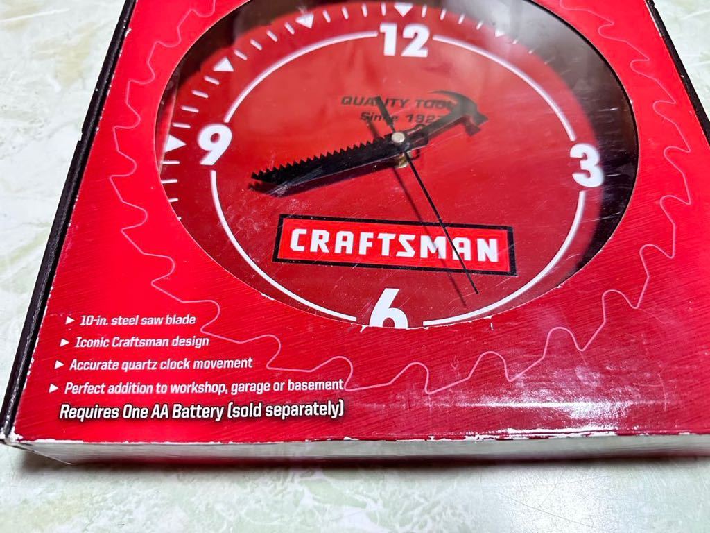 5-11 未使用 CRAFTSMAN クラフツマン 丸鋸 ブレード ショップ クロック アナログ 掛け 時計 レッド 販促 企業物 工具 ツール_画像3