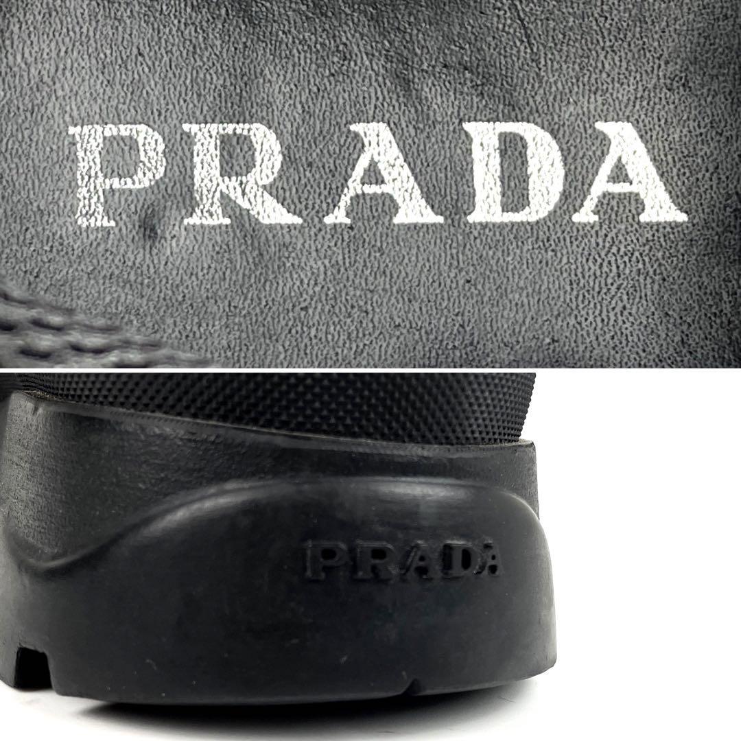 美品 PRADA プラダ レザー スニーカー ビブラム別注ソール 厚底 美品 PRADA プラダ レザー スニーカー ビブラム別注ソール 厚底