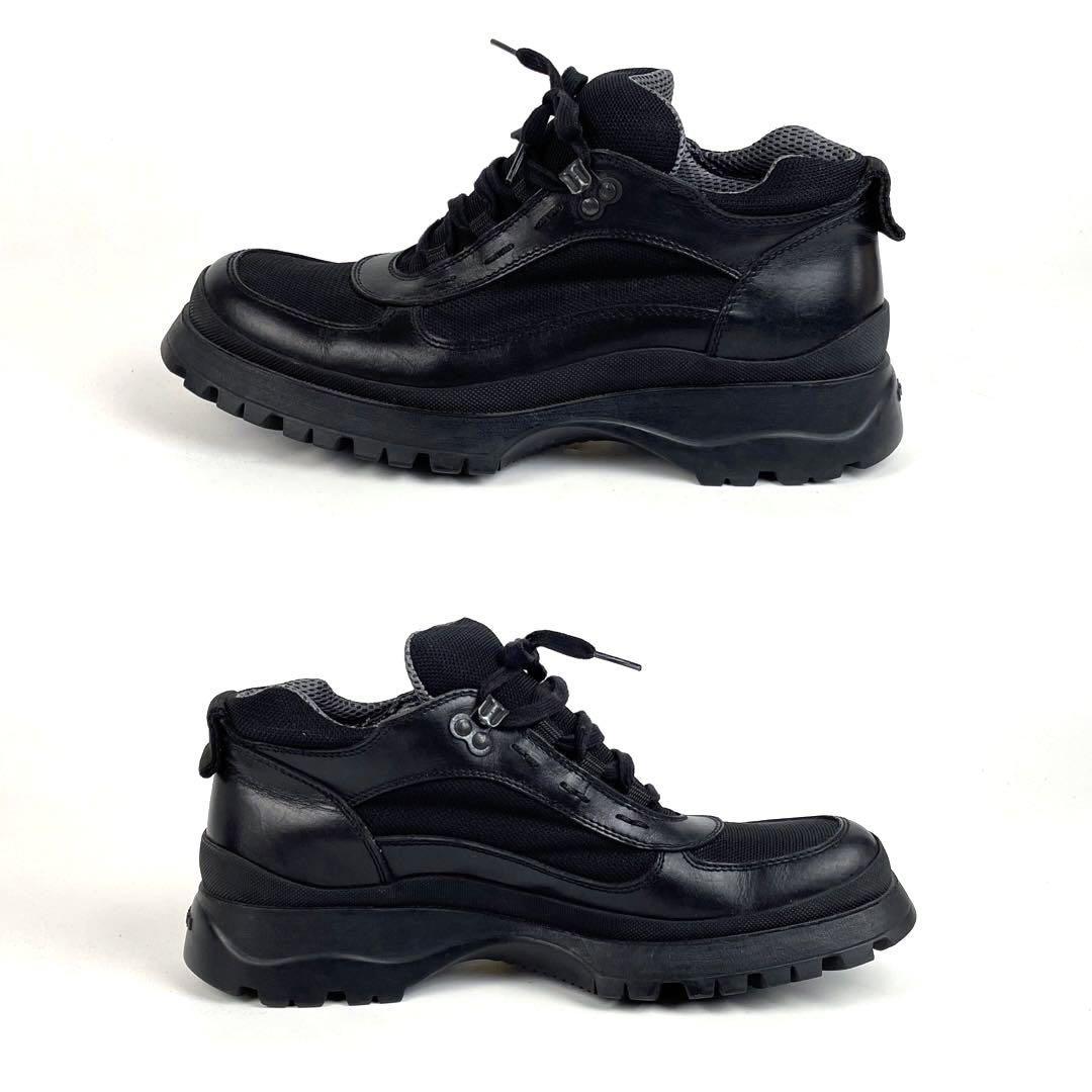 美品 PRADA プラダ レザー スニーカー ビブラム別注ソール 厚底 美品 PRADA プラダ レザー スニーカー ビブラム別注ソール 厚底