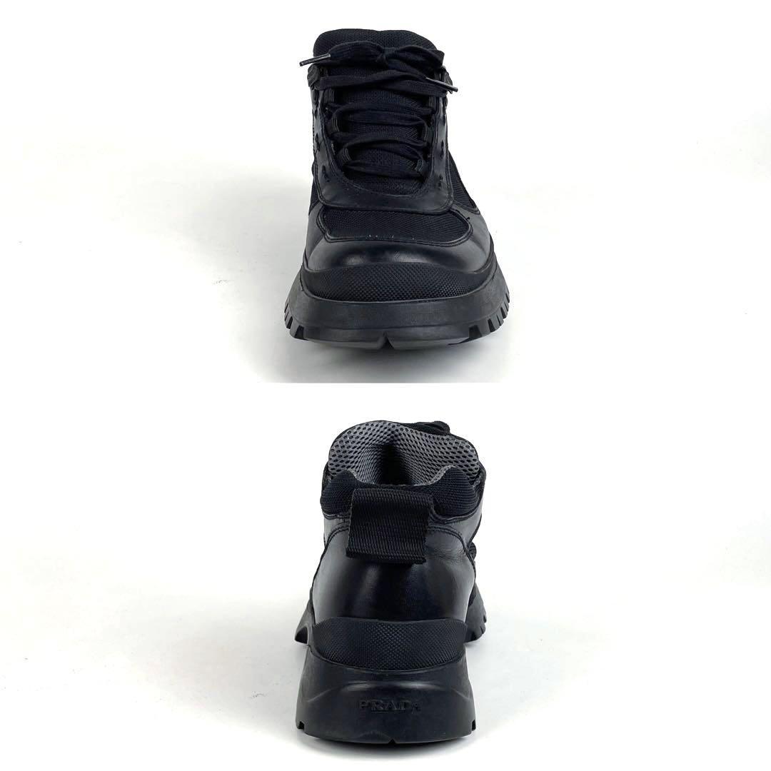 美品 PRADA プラダ レザー スニーカー ビブラム別注ソール 厚底 美品 PRADA プラダ レザー スニーカー ビブラム別注ソール 厚底