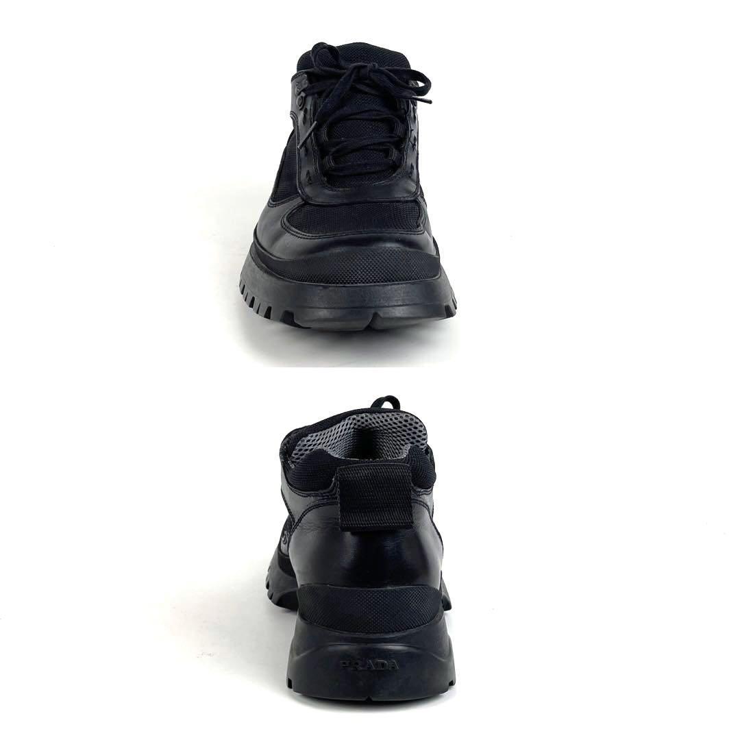 美品 PRADA プラダ レザー スニーカー ビブラム別注ソール 厚底 美品 PRADA プラダ レザー スニーカー ビブラム別注ソール 厚底