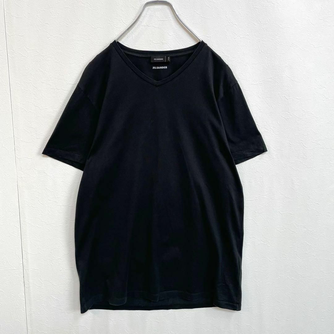 ジルサンダー　ギリシャ製　Vネック　無地　シンプル　半袖カットソー　Tシャツ　ブラック　Mサイズ　JIL SANDER_画像2
