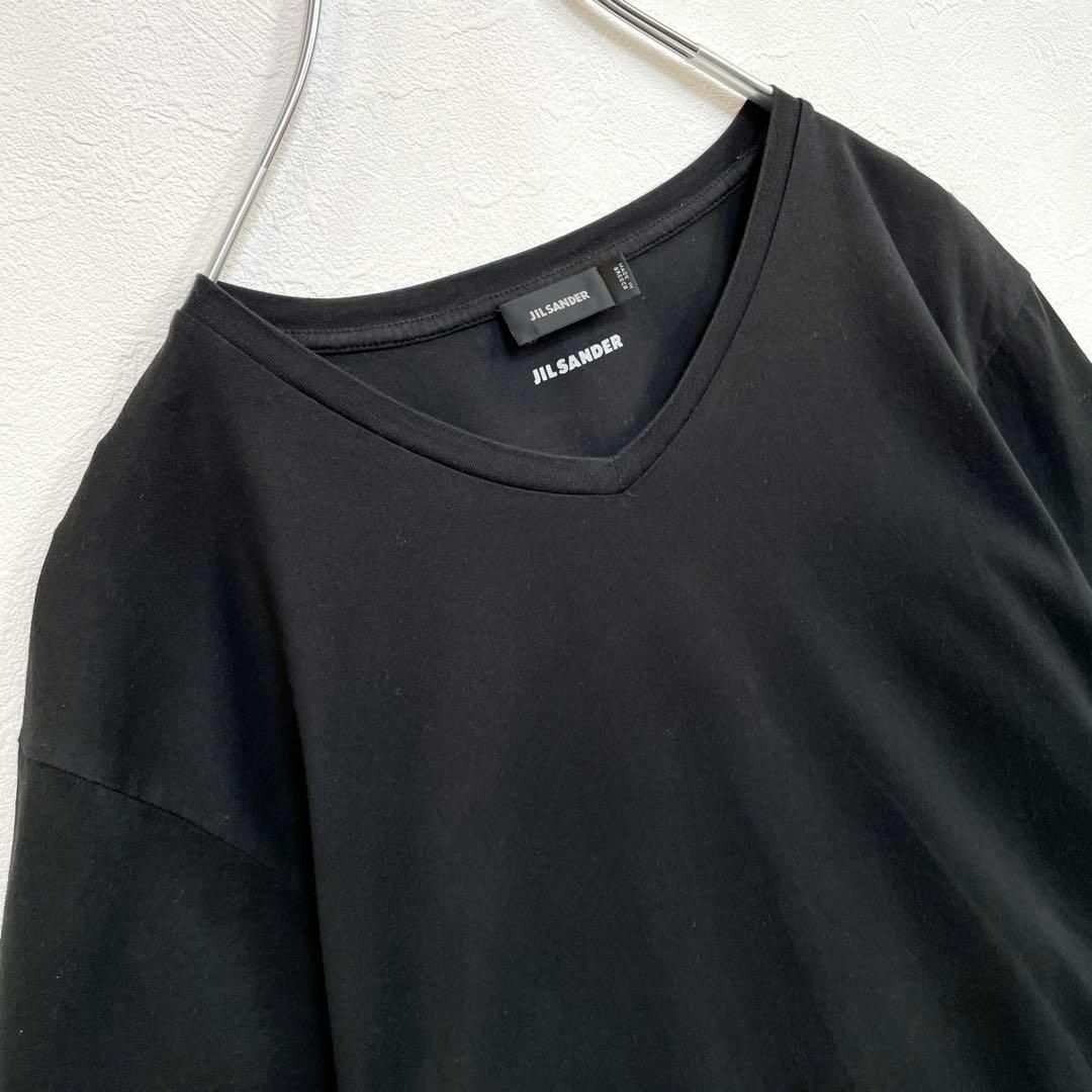 ジルサンダー　ギリシャ製　Vネック　無地　シンプル　半袖カットソー　Tシャツ　ブラック　Mサイズ　JIL SANDER_画像3