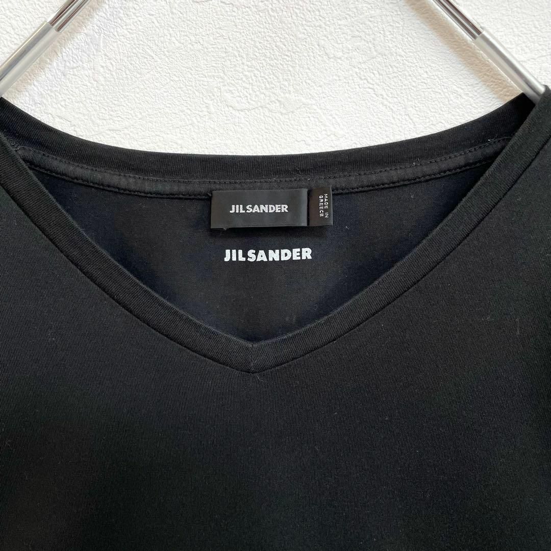 ジルサンダー　ギリシャ製　Vネック　無地　シンプル　半袖カットソー　Tシャツ　ブラック　Mサイズ　JIL SANDER_画像5