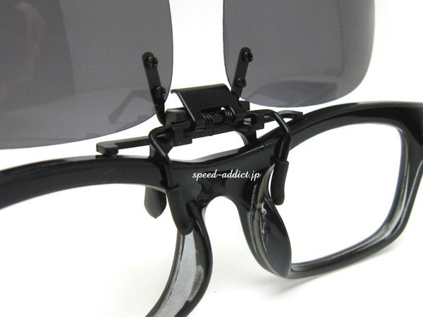 CLIP-UP SQUARE POLARIZED SUNGLASS 偏光SMOKE/クリップアップスクエアサングラス偏光跳ね上げ式眼鏡メガネめがね西日ドライブ釣りマラソン_画像5