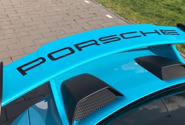 【カスタムオーダー】ポルシェ 991 GT3 GT3RS ウイングデカール スポイラー リアウィング GT_画像1