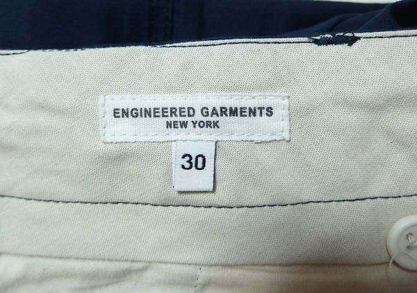 Engineered Garments エンジニアードガーメンツ USN Pant Cotton Pima Poplin ミリタリー パンツ 30 紺_画像4