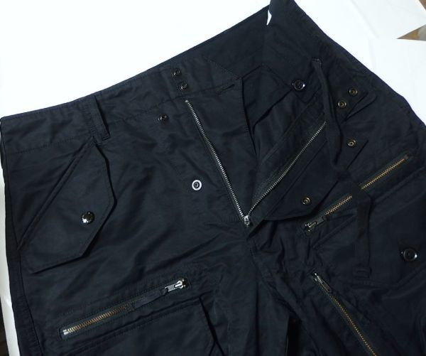 20SS Engineered Garments エンジニアードガーメンツ BEAMS PLUS 別注 Flight Pant Cotton Nylon Sateen フライト カーゴ パンツ S 黒_画像3