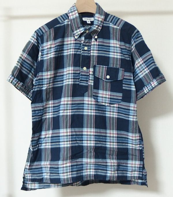 Engineered Garments エンジニアードガーメンツ Popover Shirt Madras Plaid プルオーバー 半袖 シャツ XS チェック_画像1