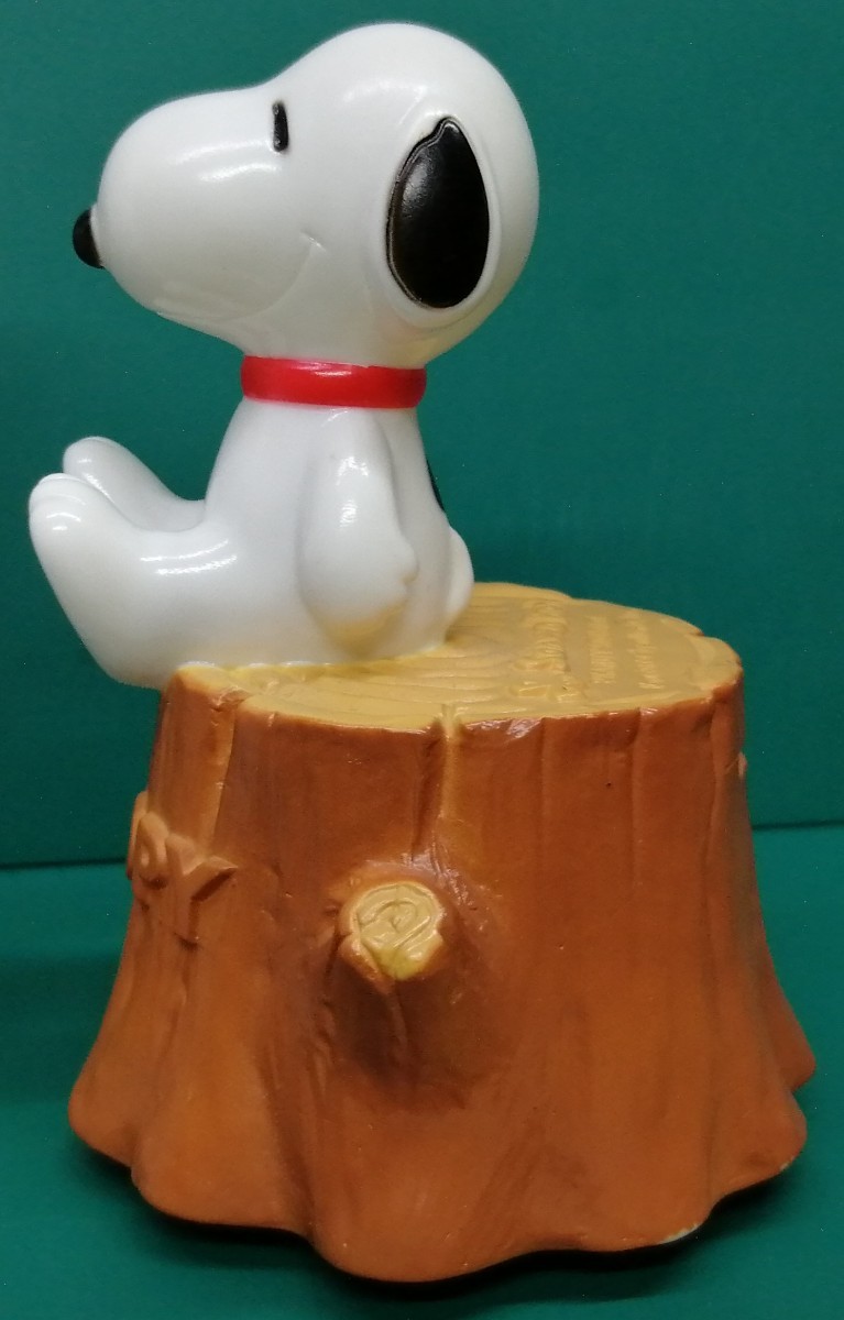 三和銀行　貯金箱　スヌーピー　切り株　切株　SNOOPY　フィギュア_画像2