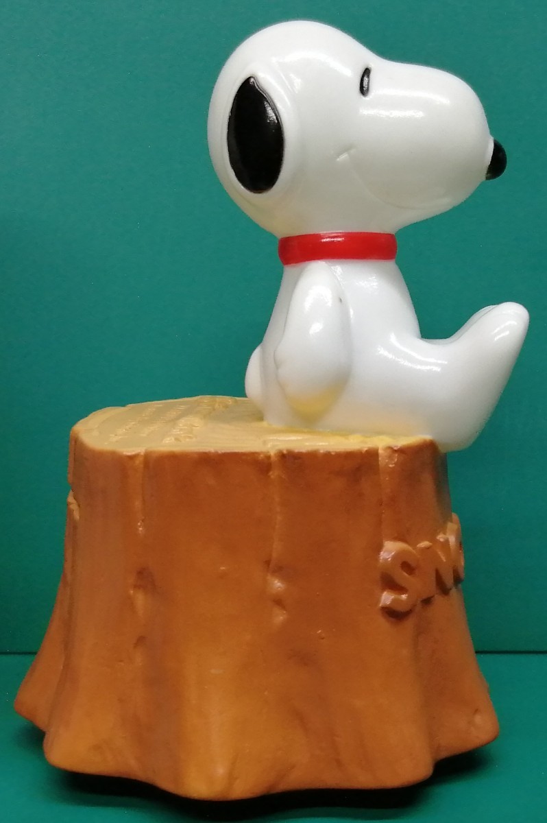 三和銀行　貯金箱　スヌーピー　切り株　切株　SNOOPY　フィギュア_画像4