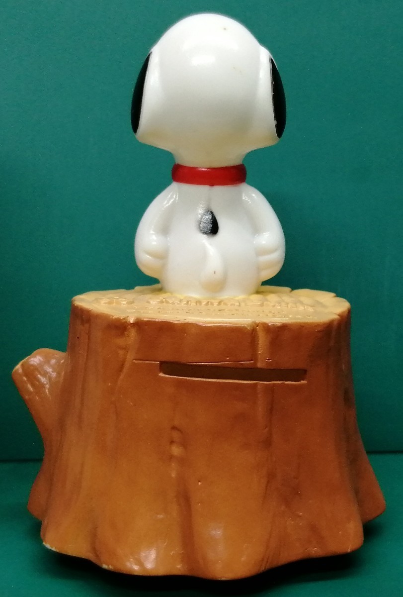 三和銀行　貯金箱　スヌーピー　切り株　切株　SNOOPY　フィギュア_画像3