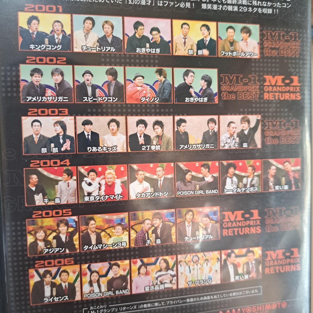 M1グランプリ the BEST リターンズ 2001~2006 DVD お笑い 漫才 M1グランプリ the BEST リターンズ 2001~2006 DVD お笑い 漫才