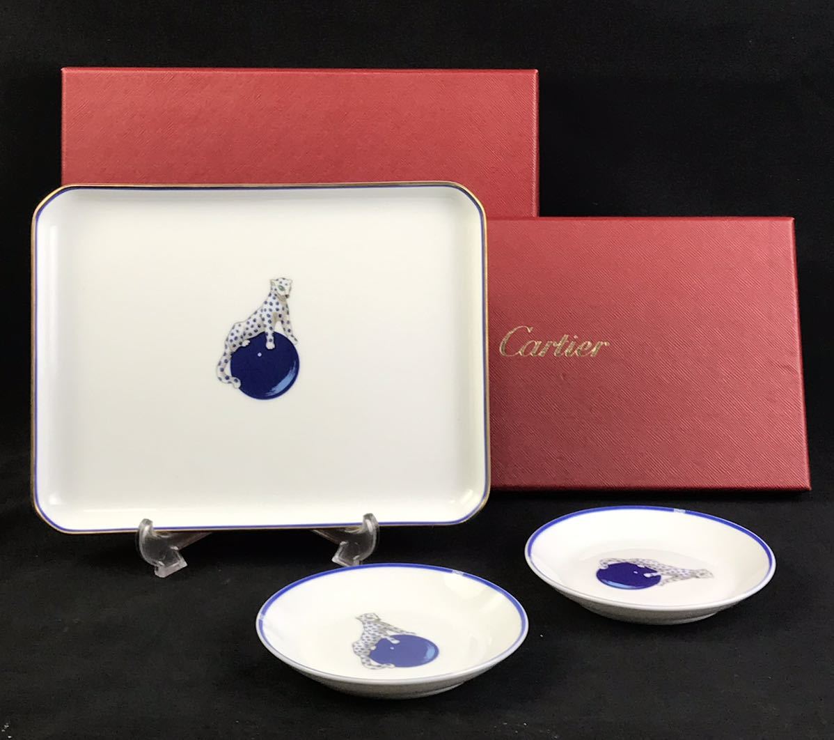 1000円〜□☆カルティエ リモージュ パンテール スクエアプレート