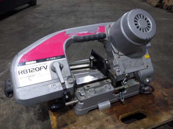 f858▽ 新ダイワロータリーバンドソーRB120FV 平バイス120mm 帯鋸切断