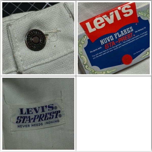 70s[ Levi's ]w27* start pre * big E* boots cut Vintage *646-4451 flare pants Nuvo Flares Sta-Prest.
