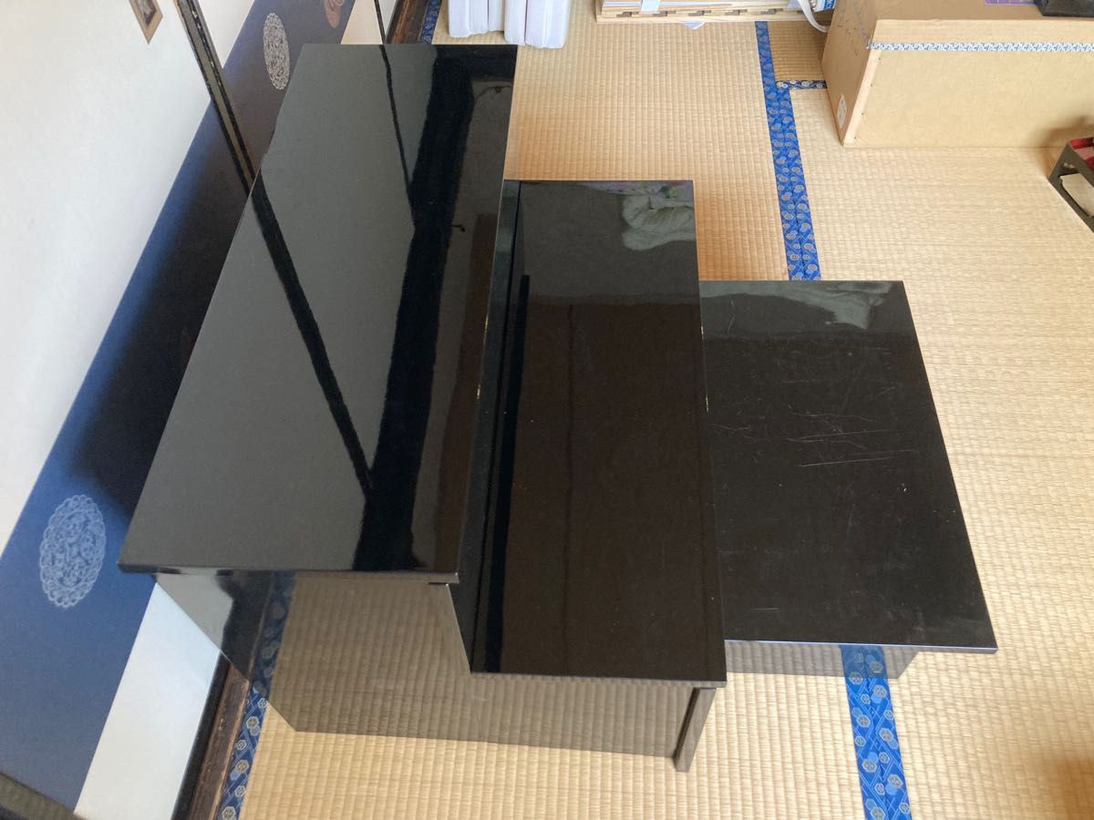 盆棚 祭壇 黒塗り後飾り二段 組立式
