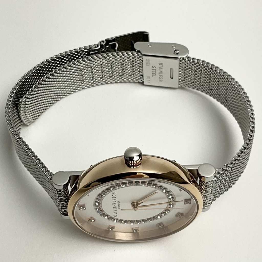 オリビアバートン 腕時計 OLIVIA BURTON OB24000004 ベルグレイブ - 32mm ティーバー ホワイト & 2トーン シルバーメッシュ [箱付属品なし]_画像3