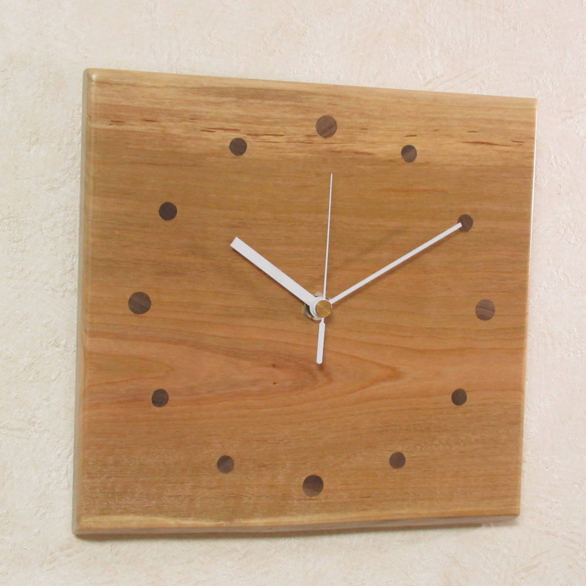 天然木【山桜】無垢板 木製時計8（掛け時計）_画像2