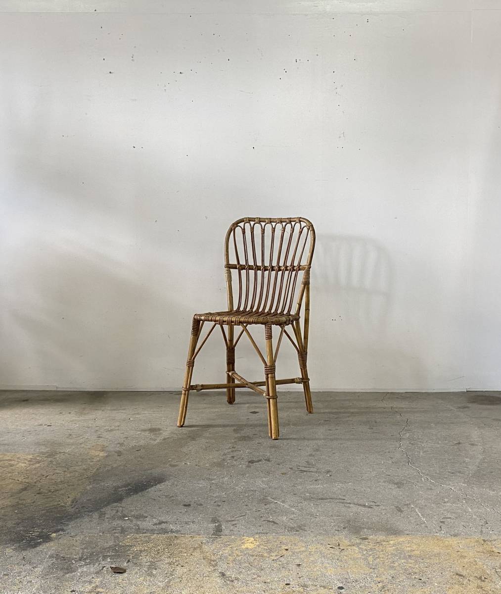 フランス アンティーク Rattan chair ラタン チェア バンブー 椅子 テーブル ビンテージ_画像1