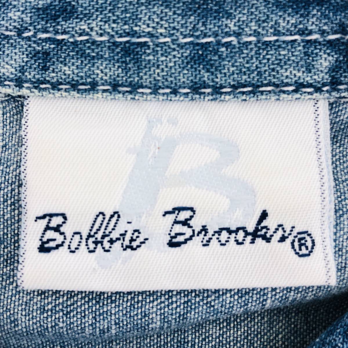 k0125 美品 Bobbie Brooks ボビーブルックス デニムシャツ 半袖 コットン100％ 花刺しゅう M レディース ガーリー カジュアルデニムコーデ_画像8