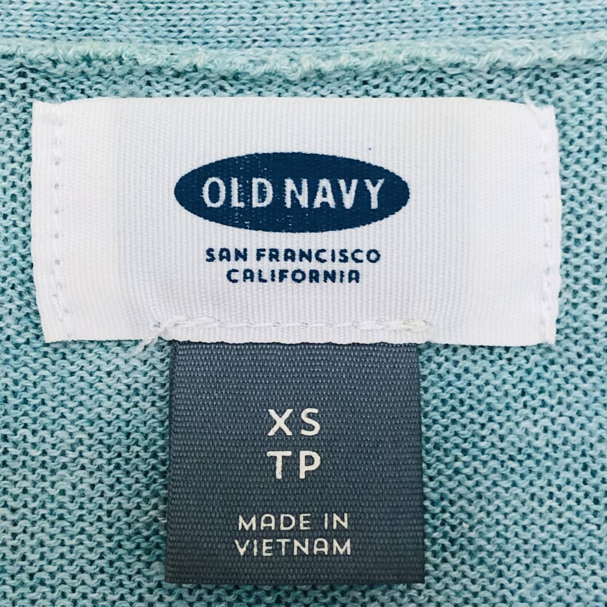 k0184 OLD NAVY オールドネイビー カーディガン 長袖 綿混 薄手 XS 水色 無地 レディース ナチュラル 万能 シンプルデイリーカジュアル_画像8