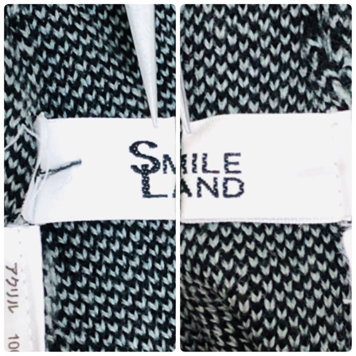 k0357 極美品 SMILE LAND スマイルランド ワンピース ミディ丈 長袖 切り替え 丸首 3L グレー グレンチェック エレガントガーリーチックの画像10