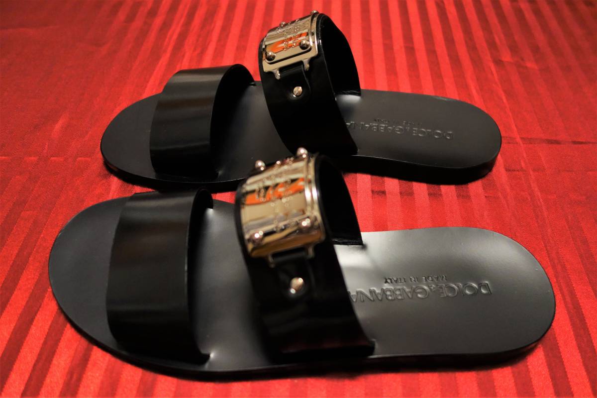 今年人気のブランド品や ドルチェ&ガッバーナ(DOLCE&GABBANA) 未使用品 定価12万円 レザーサンダル ブラック 7(日本サイズ26cm) 26.0cm 今年人気のブランド品や ドルチェ&ガッバーナ(DOLCE&GABBANA) 未使用品 定価12万円 レザーサンダル ブラック 7(日本サイズ26cm) 26.0cm