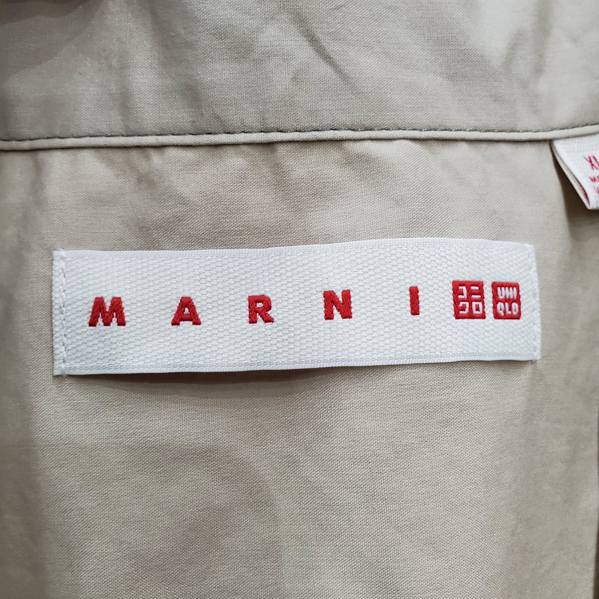 UNIQLO × MARNI ユニクロ マルニ コラボ オーバーサイズ オープンカラー シャツ 半袖シャツ ベージュ サイズ XL_画像8