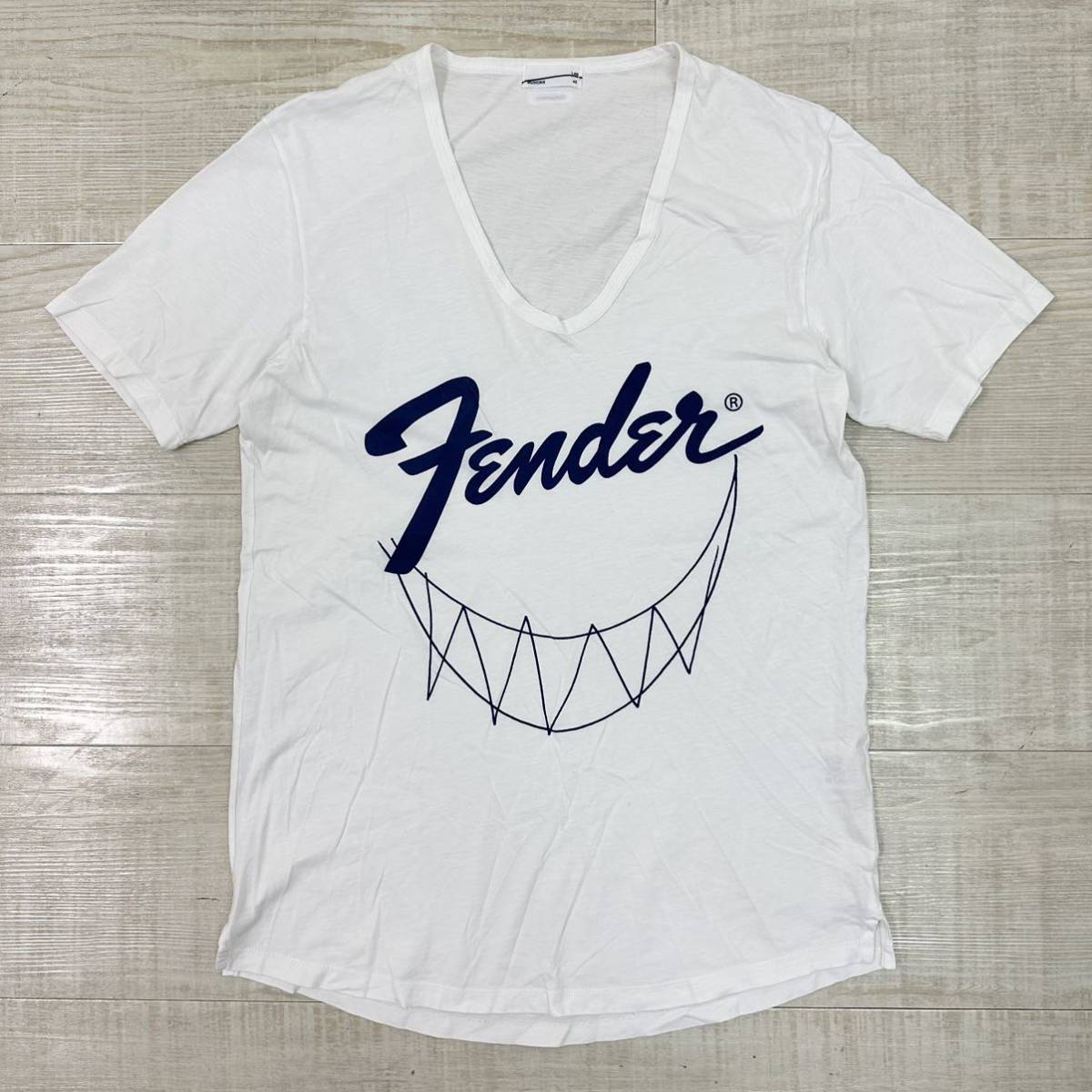 LAD MUSICIAN ラッドミュージシャン x FENDER フェンダー Tシャツ SUCCESS ROCKER LOGO TEE WHITE ホワイト 系 サイズ 42_画像1
