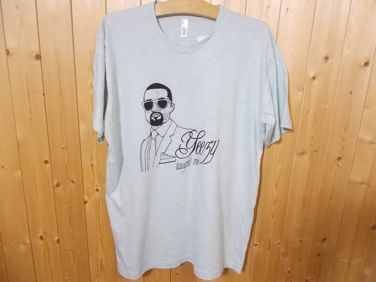 T40◆アメリカンアパレルTシャツ◆カニエウェスト yeezy taught me Tシャツ USA製 アメリカ製 海外古着 USED ネコポス発送 5H_画像1