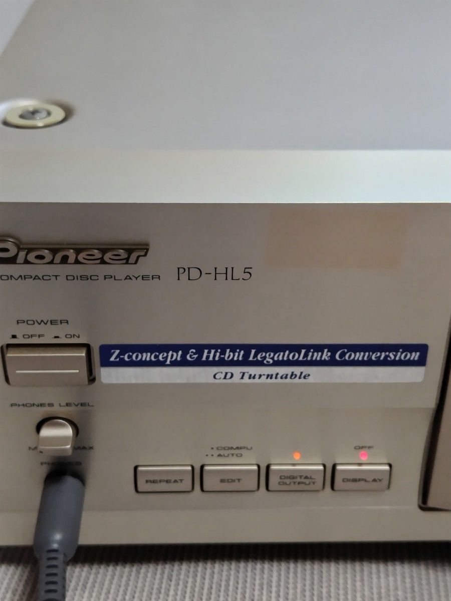 パイオニアPD-HL5 CDプレーヤー　動作良好　美品　CDターンテーブル　極太電源ケーブル　取説　リモコンあり