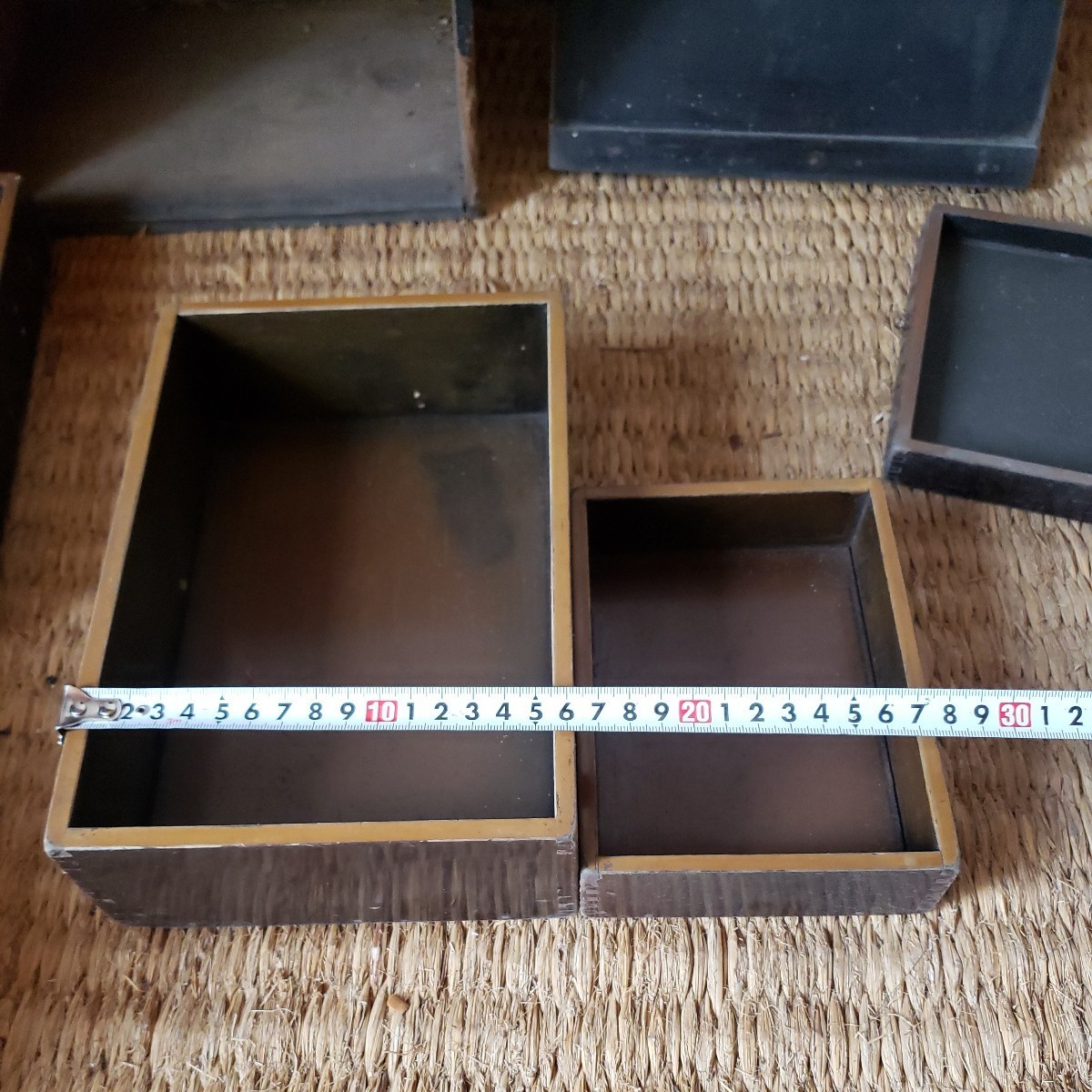 時代物 古い木製 弁当箱 収納箱 整理箱 小物入れ おかもち 小箪笥