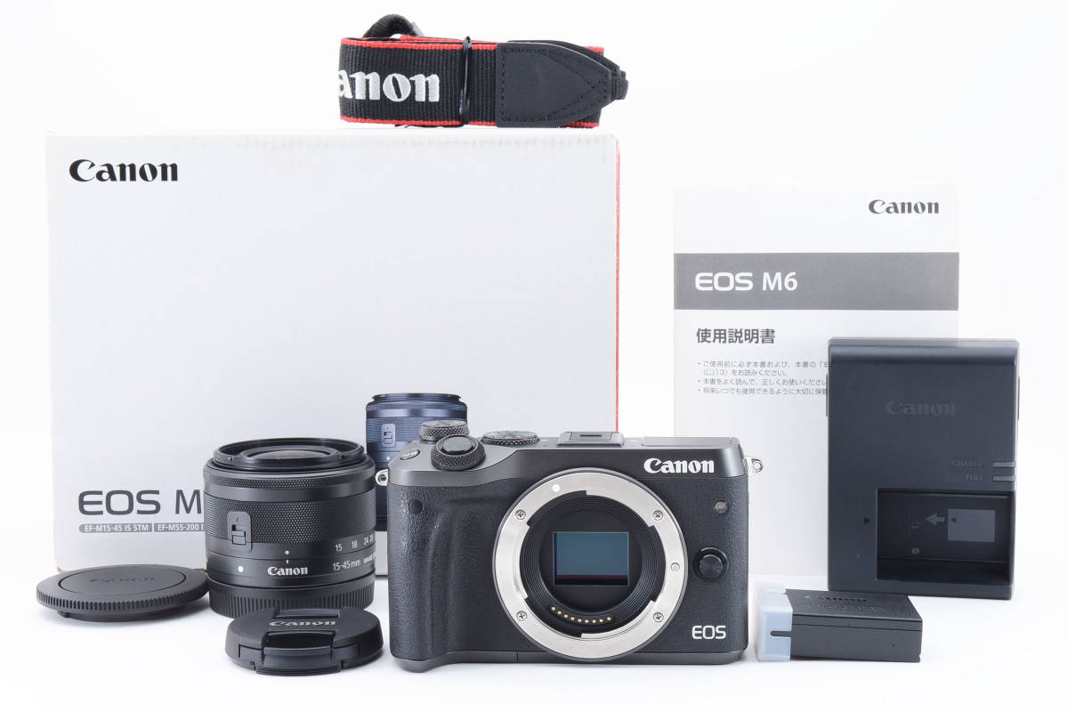 □美品□ キャノン Canon EOS M6 レンズキット ブラック EF-M 15-45mm