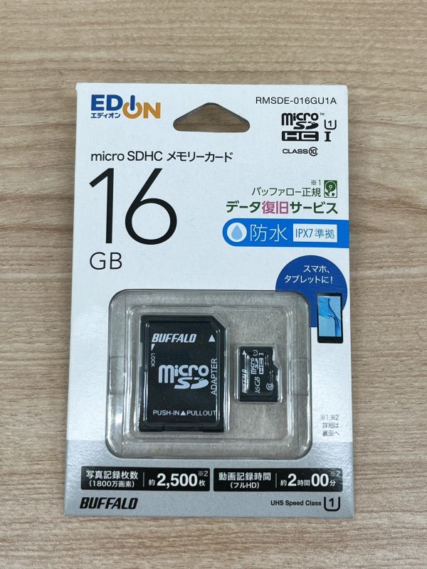 BUFFALO micro HDSCメモリーカード SDカード 16GB 16ギガ 防水