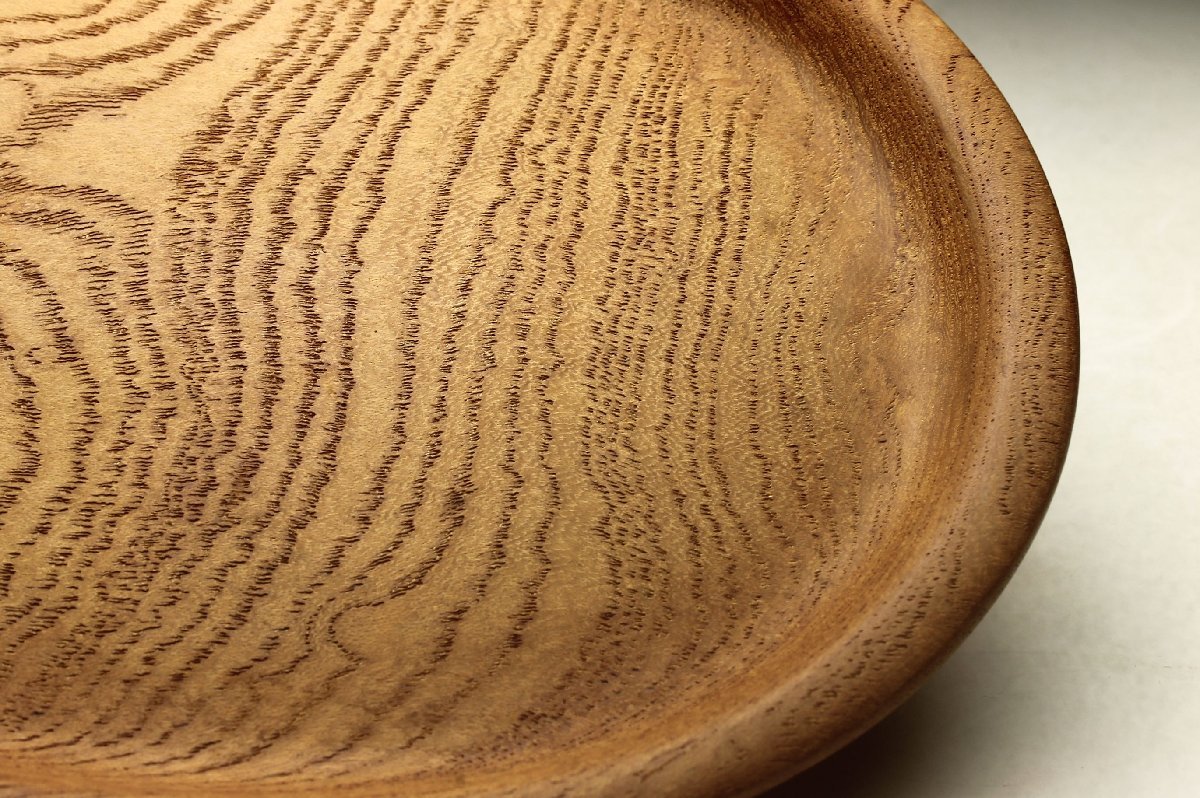 余韻】 時代物煎茶道具天然木製古欅材急須台☆煎茶盆無傷美品煎茶<同