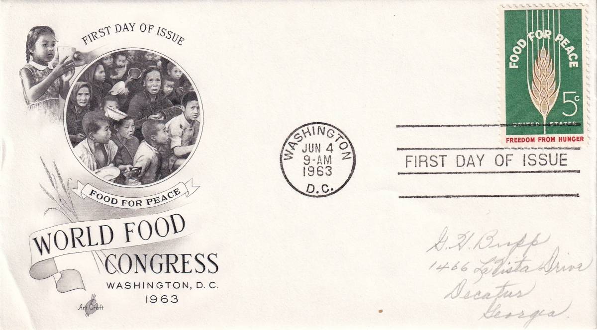 [FDC].. from free . flat peace therefore. meal . motion, wheat (3)(1963 year )( America ) real .t3762