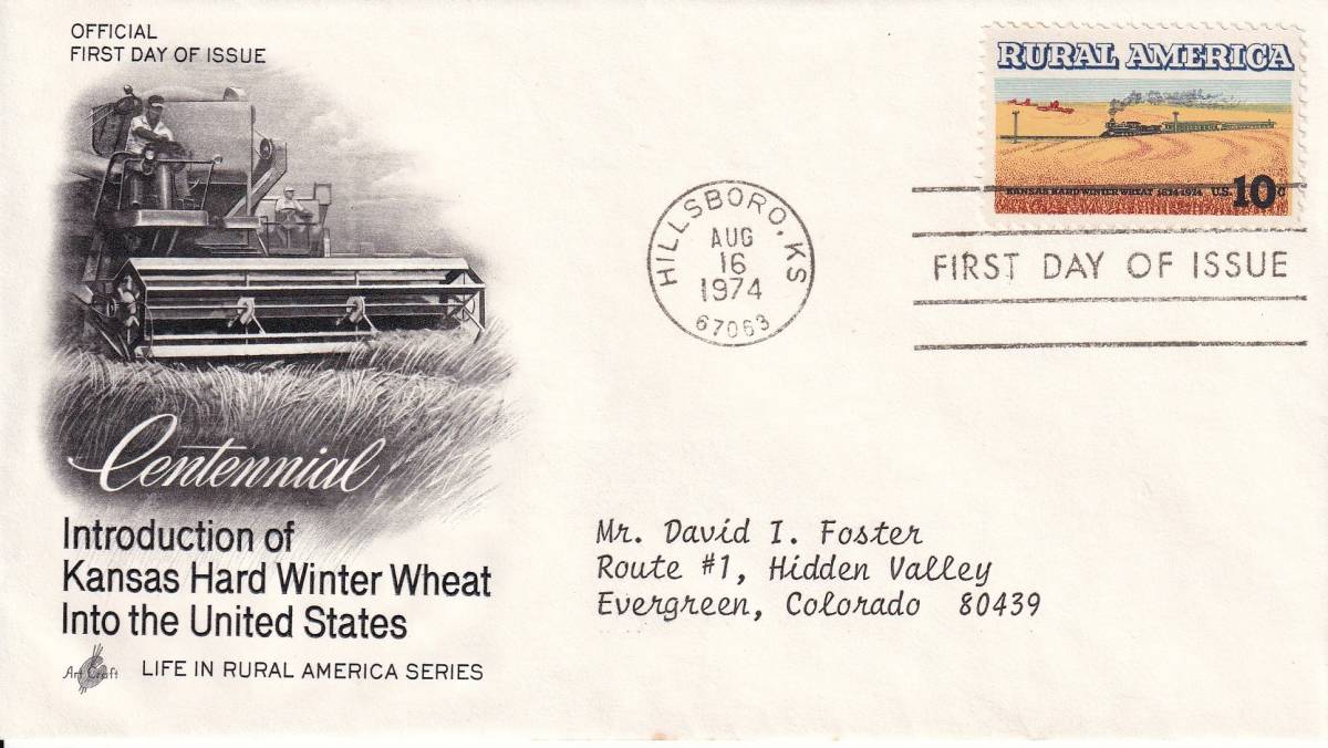 [FDC] agriculture .. America : can suspension ., winter wheat (3)(1974 year )( America ) real .t3879